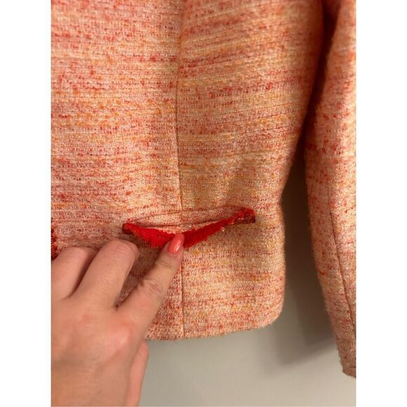 Antonio Melani Tweed jacket peachy mix size 0 preppy, academia - Picture 10 of 10